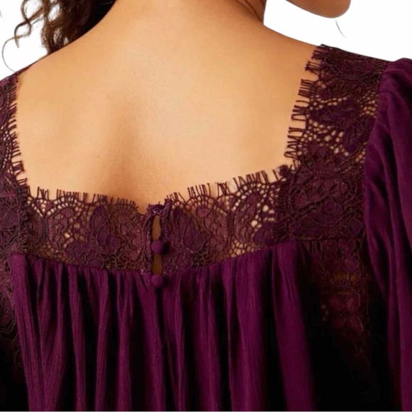 NEW FREE PEOPLE Flutter by Lace in Potent Purple Size S - Picture 2 of 5